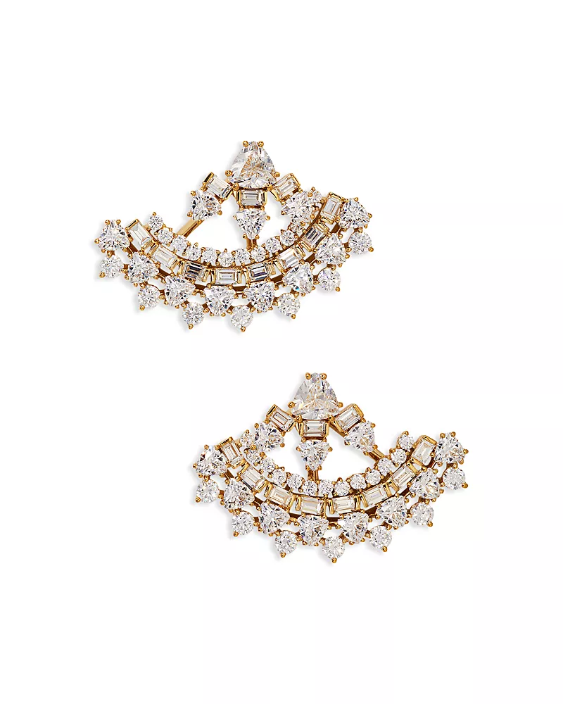 Nadri Luxor Fan Jacket Earrings