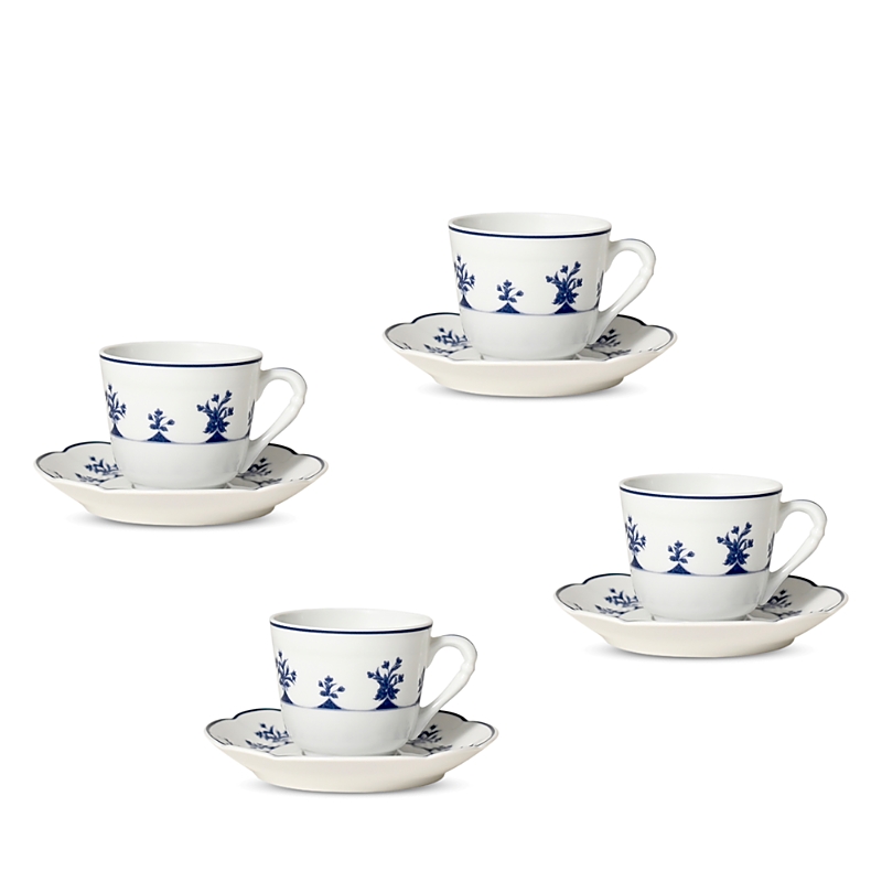 Bernardaud Chateaubriand Espresso Cup & Saucer, Set Of 4
