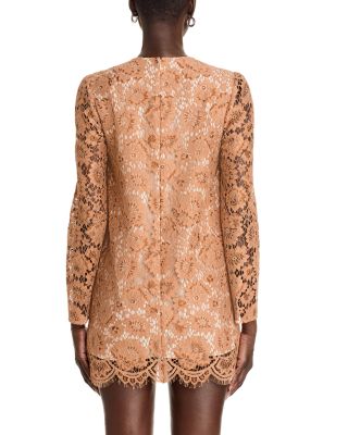 Lace Embellished Bow Mini Dress