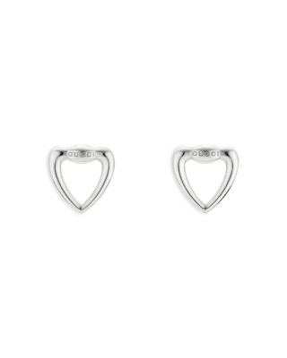 Gucci - Sterling Silver Gucci Heart Open Stud Earrings