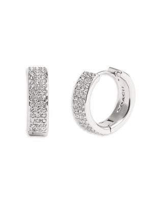 COACH - Pav&eacute; Huggie Hoop Earrings