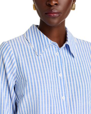 Eyelet Stripe Poplin Button Down Shirt - Exclusive