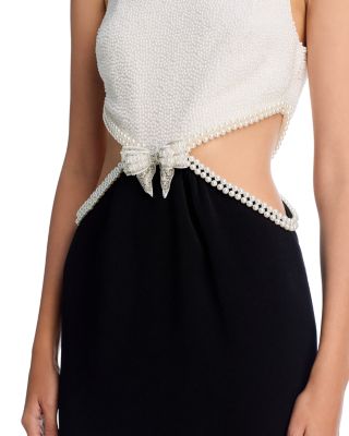 Crepe Embellished Cutout Gown