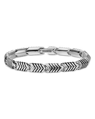 Chevron Link Bracelet in Sterling Silver, 7.6mm