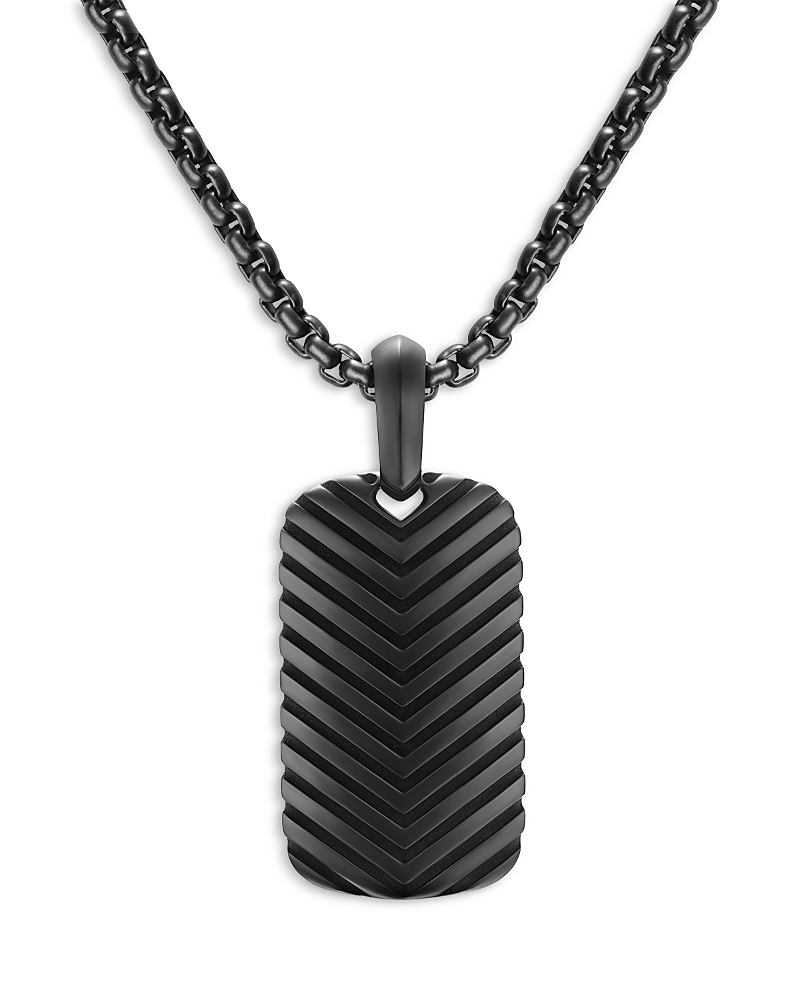 Men's Chevron Tag in Black Titanium, 27mm
