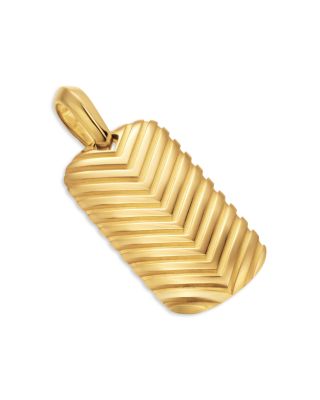 Men's Chevron Tag in 18K Yellow Gold, 27mm