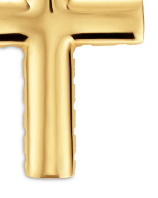 Chevron Cross Pendant in 18K Yellow Gold with Diamonds, 36mm