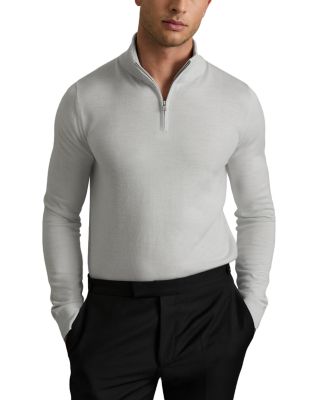 REISS - Blackhall Quarter Zip Merino Wool Sweater