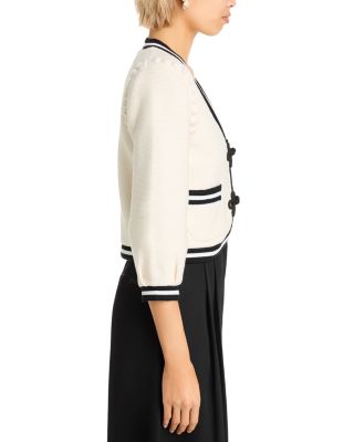 Kaito Contrast Trim Crop Cardigan