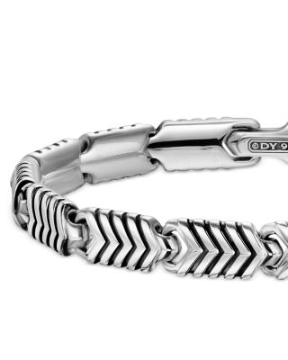 Chevron Link Bracelet in Sterling Silver, 7.6mm