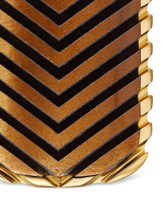Men's Chevron Tag in 18K Yellow Gold with Tiger's Eye, 27mm