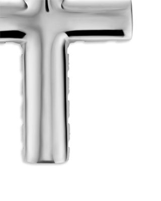 Men's Chevron Cross Pendant in Sterling Silver, 36mm