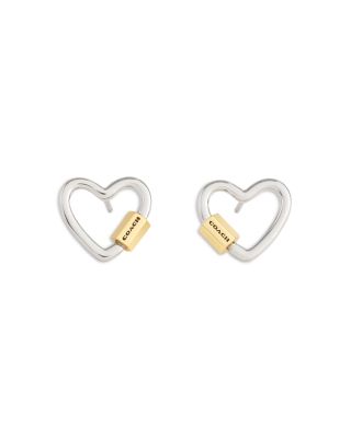 COACH - Signature Carabiner Heart Stud Earrings