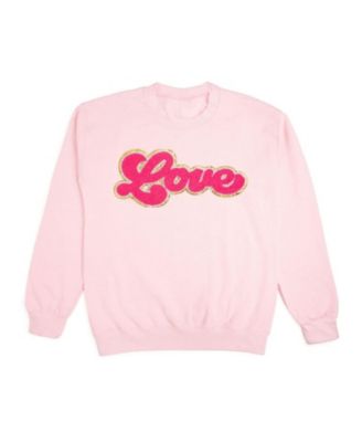 Sweet Wink Women's Love Script Patch Valentine's Day Adult Sweatshirt