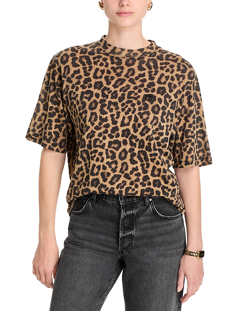 Anine Bing Beth Mini Dress Black And Brown Leopard In Leopard