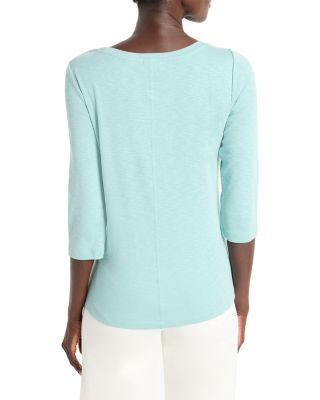 Three Quarter Sleeve Boat Neck Tee