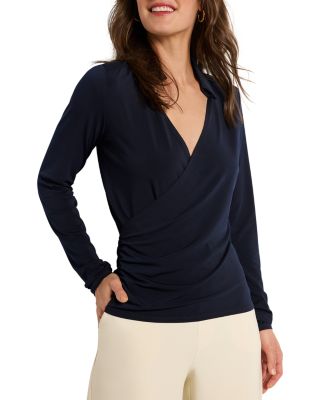 Collared Wrap Top