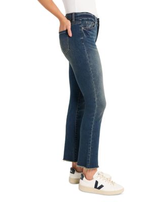 Raw Hem Demi Boot Jeans in Aegean