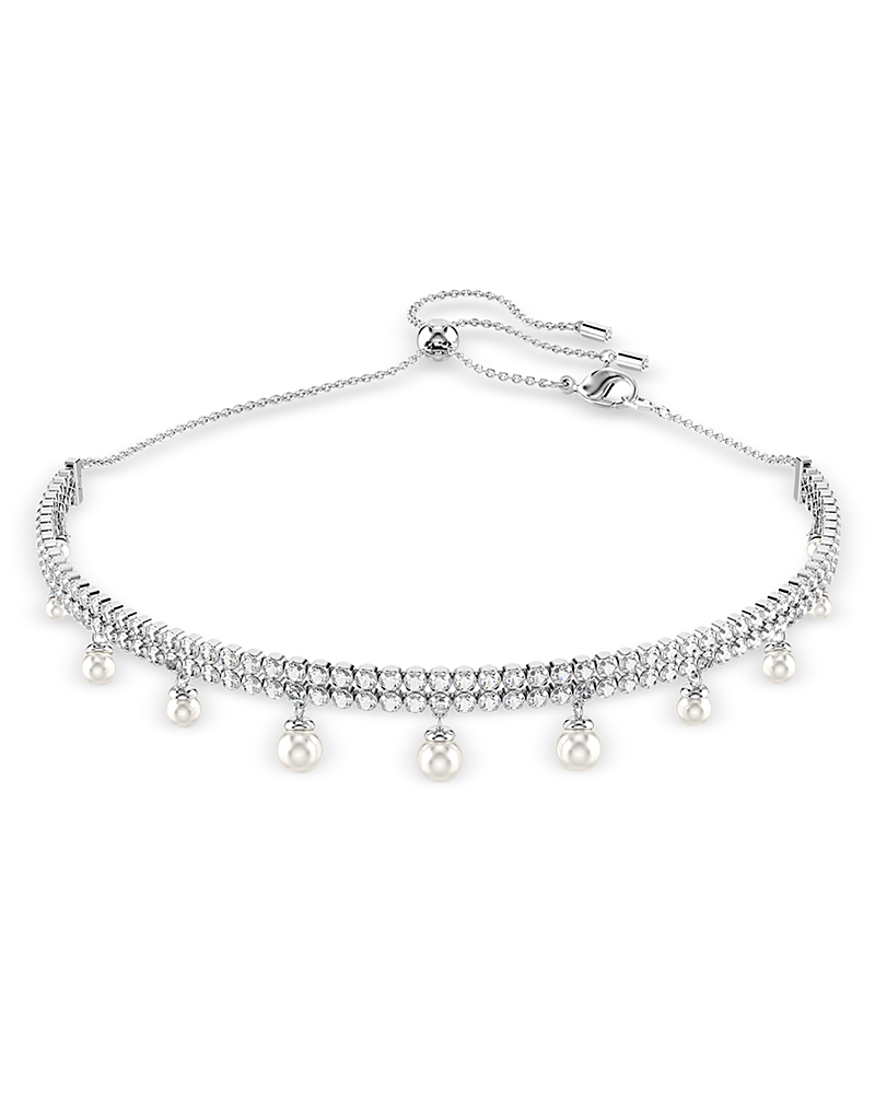 Swarovski X Ariana Grande Round Cut Choker In Silver