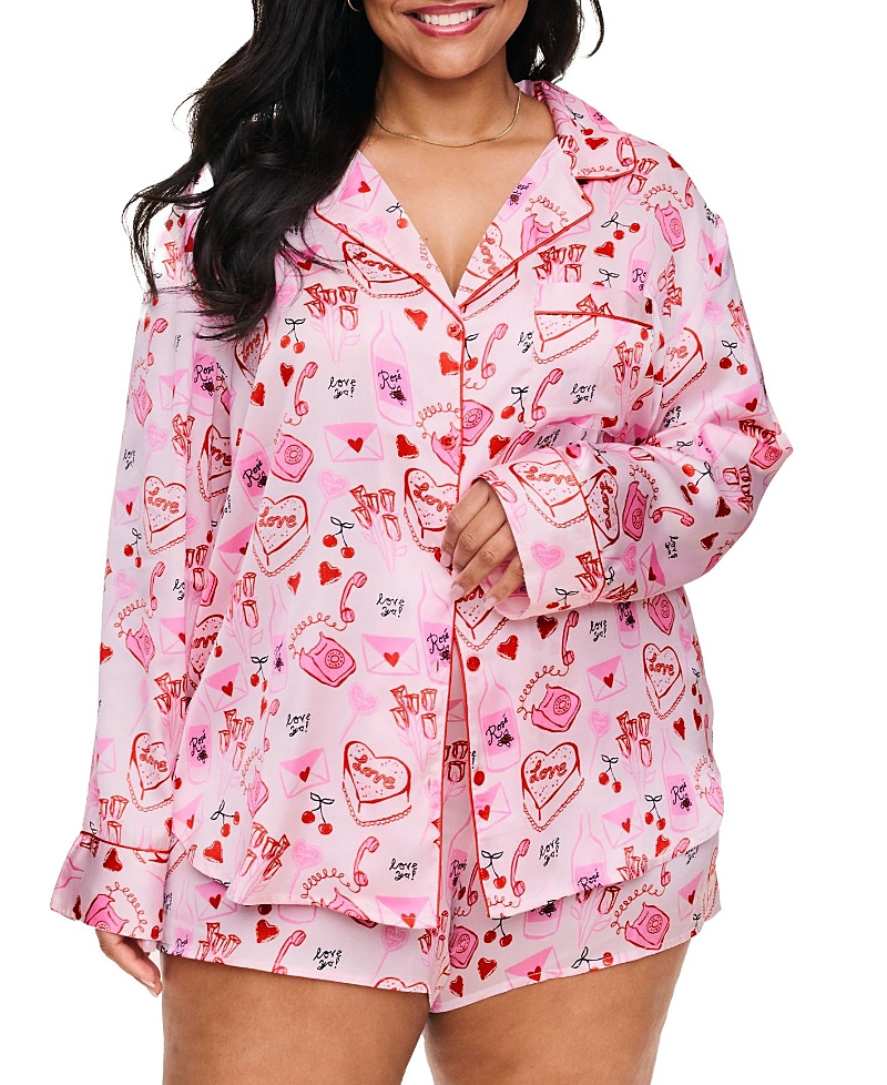 Shop Adore Me Sammi Women's Plus-size Pajama Set In Novelty Pink