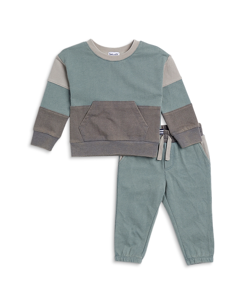 Splendid Boys' Washed Color Blocked Long Sleeved Top & Pants Set - Baby In Glacier