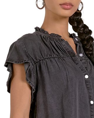 Chambray Ruched Shirt