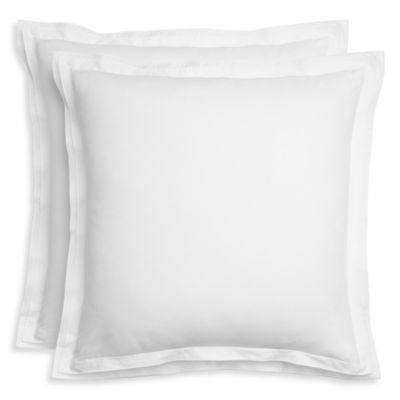 Tipped Double Flange Percale Sham Set, Euro - Exclusive