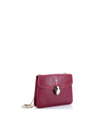 Small Serpenti Forever Square Shoulder Bag Leather and Stingray