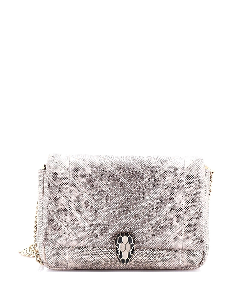 Pre-owned Pre-owned Bvlgari Bvlgari Small Serpenti Cabochon Shoulder Bag Diagonal Quilted Metallic Karung