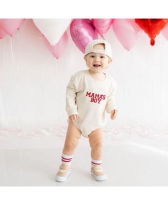  Mama's Patch Valentine's Day Long Sleeve Romper - Baby