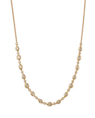 Bloomingdale's Fine Collection - Certified Lab Grown Mixed Cut Diamond Station Necklace in 14K Yellow Gold, 3.60 ct. t.w.