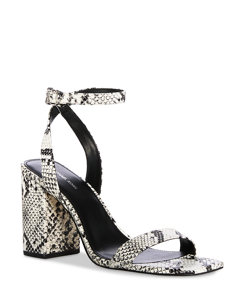 Michael Kors Women's Merriam Block Heel Sandals In Silver
