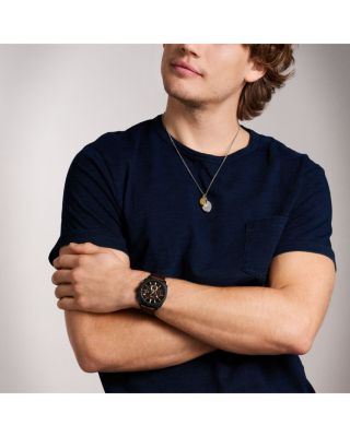 Machine Chronograph Brown Leather Watch, 44mm