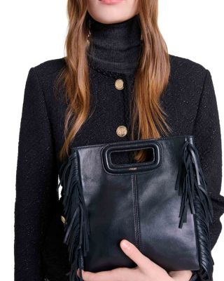 M Fringe Leather Crossbody Bag