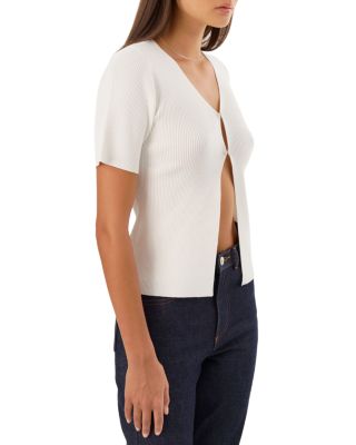 Aurelie Ribbed V Neck Top