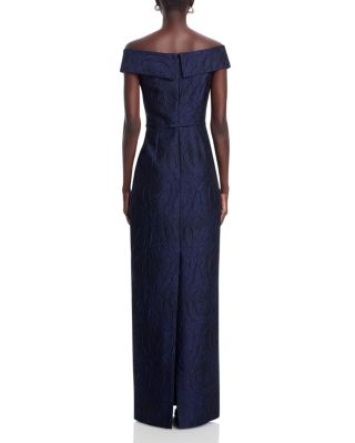 Jacquard Off-the-Shoulder Gown