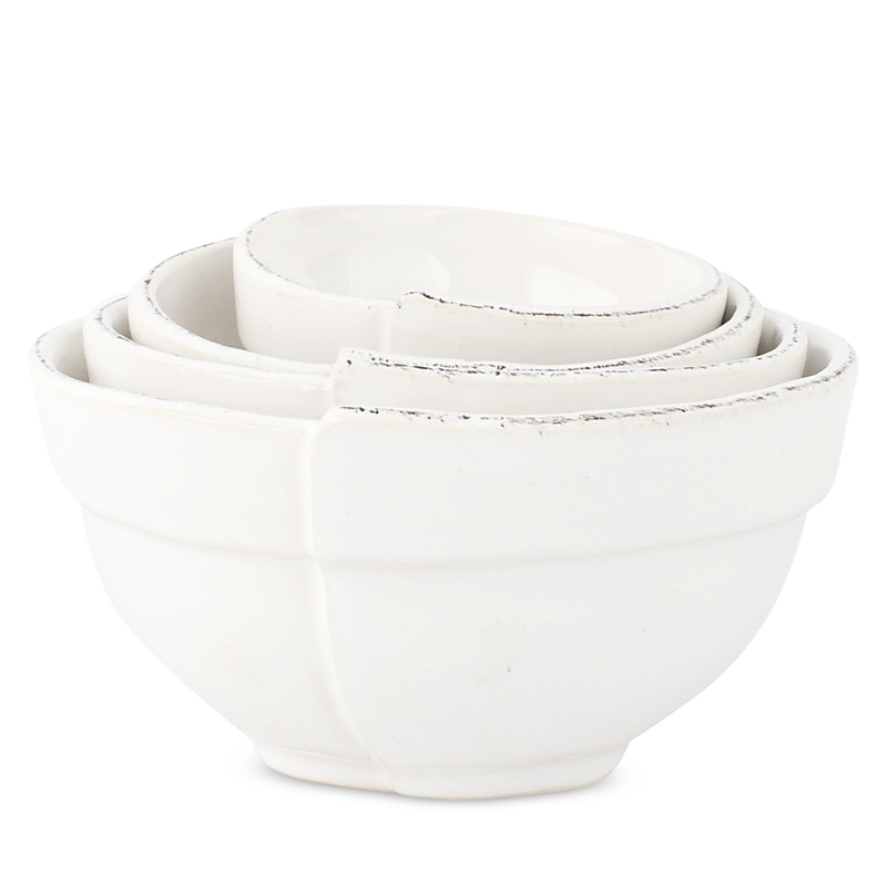Vietri Lastra Assorted Prepping Bowls, Set Of 4 In White