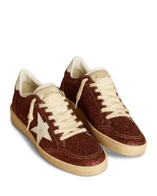 Unisex Ball Star Glitter Lace Up Sneakers