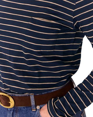 Striped Crewneck Pocket Top