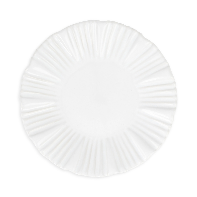 Vietri Bari White Cocktail Plate In White