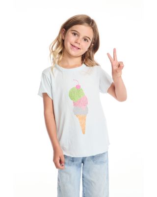 CHASER - Girls' Glitter Ice Cream Tee - Little Kid