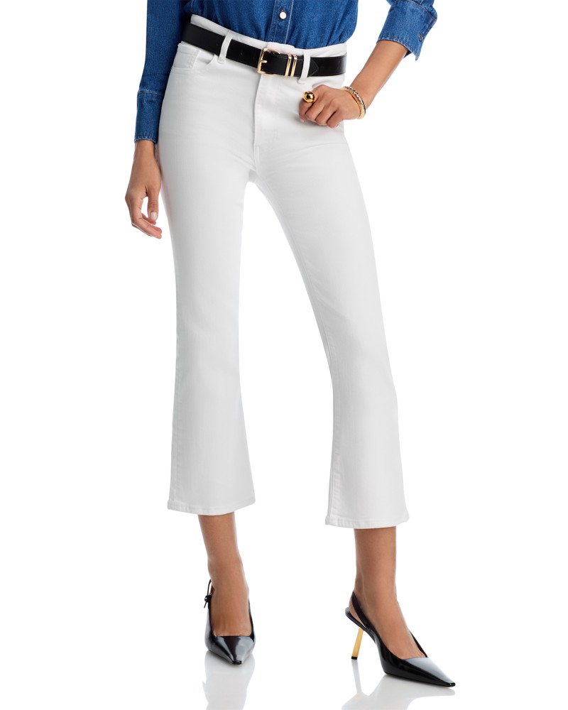 Frame The Reboot High Rise Ankle Bootcut Jeans in White
