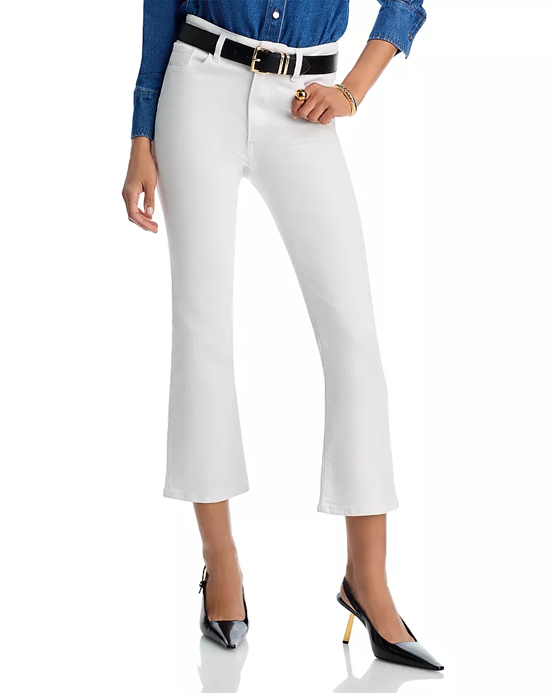 Frame The Reboot High Rise Ankle Bootcut Jeans in White