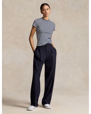 Striped Ribbed Cotton Crewneck Tee