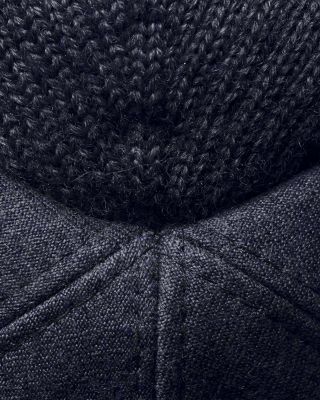 Brushed Wool Cap with Knitted Back