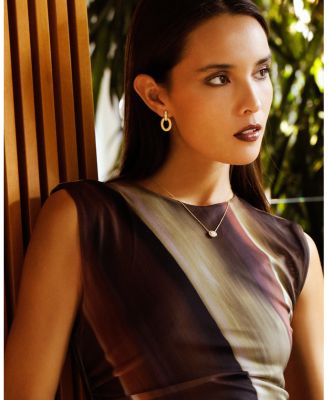 18K Yellow Gold Duchessa Diamond Doorknocker Drop Earrings 