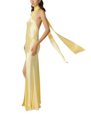 Penelope Satin Halter Neck Gown