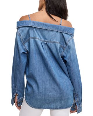 Denim Off-the-Shoulder Shirt