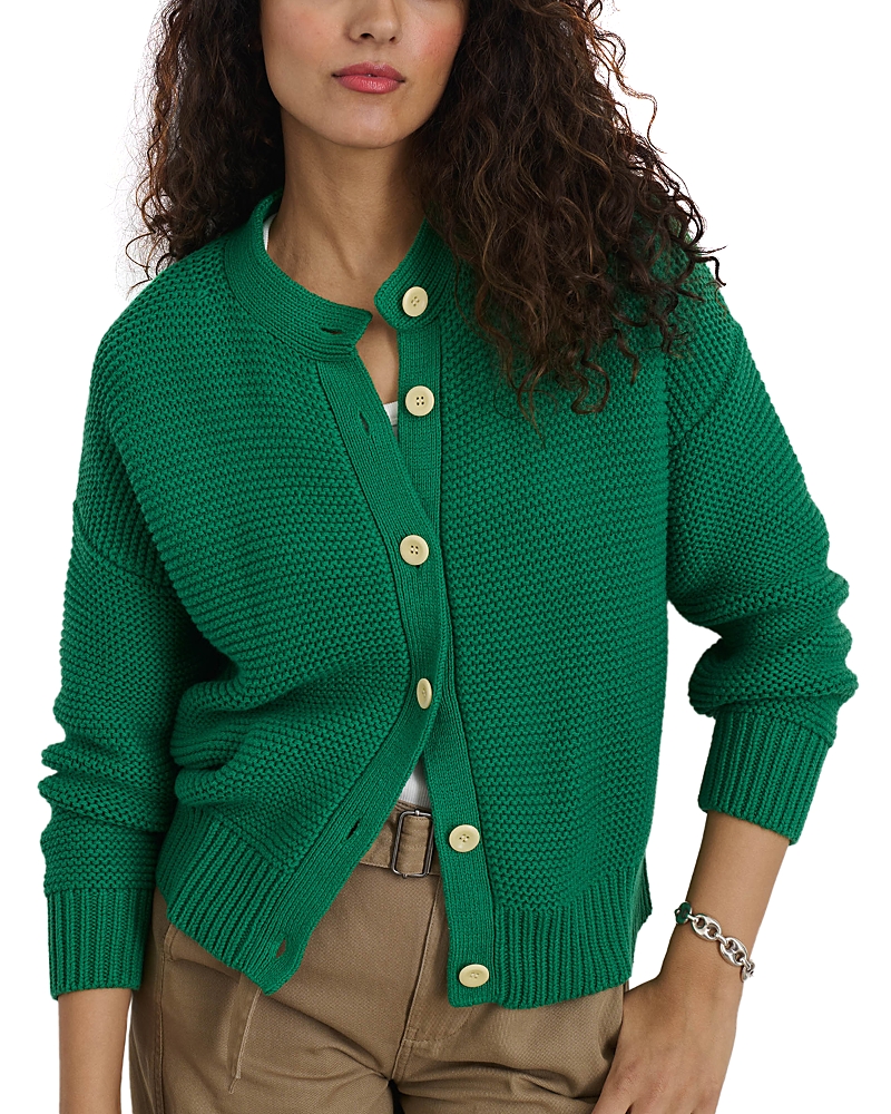 Alex Mill Chunky Cotton Cardigan In Verdant Green