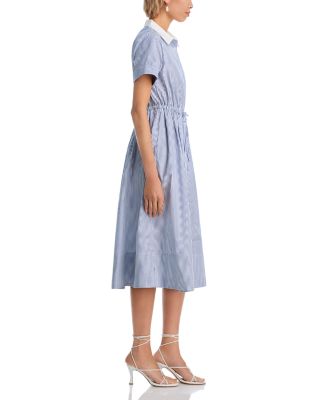 Stripe Smock Waist Midi Shirt Dress - Exclusive